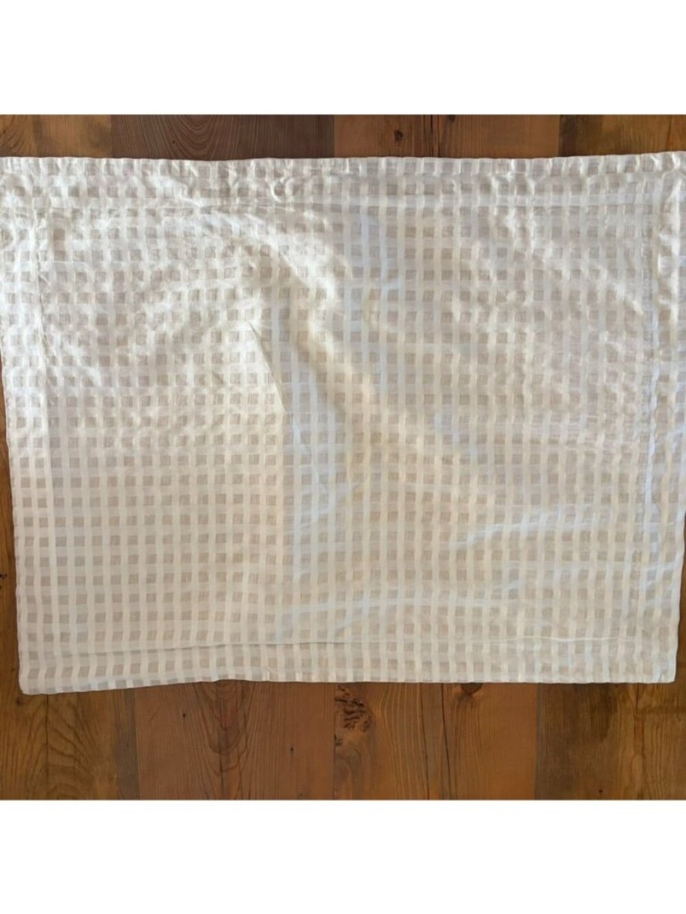 Coyuchi Birch Organic Cotton Standard Sham In Neutral Checkered Design